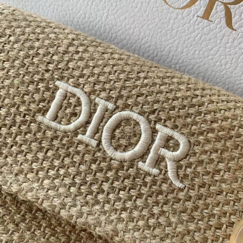 Dior Raffia Straw Bag Acrylic shoulder strap - Picture 4 of 13
